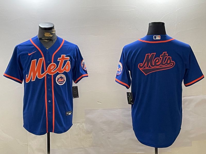 Men New York Mets Blank Blue Game 2024 Nike MLB Jersey style 6->new york yankees->MLB Jersey